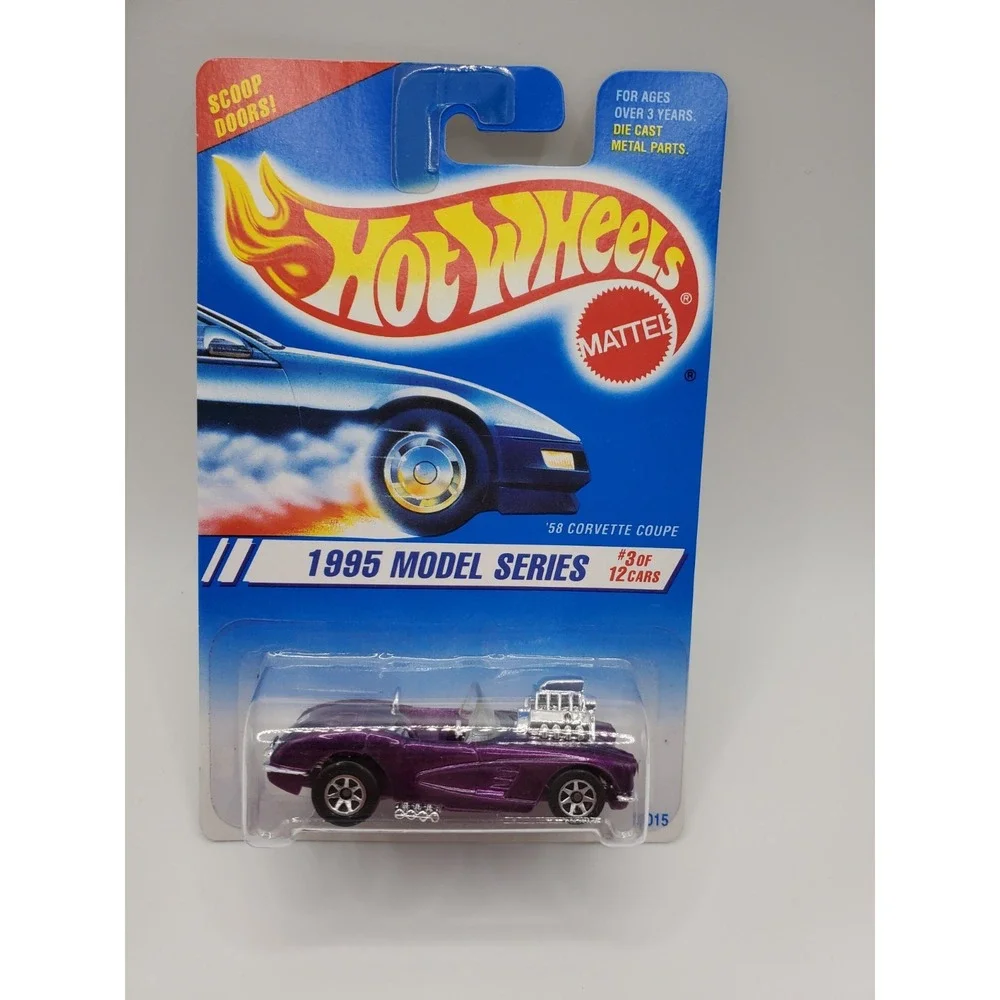Hot Wheels 1995 Model Series #3 of 12 Cars '58 Corvette Coupe #341 Purple